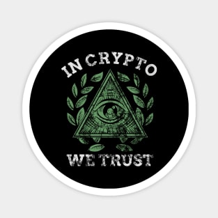 In Crypto We Trust BTC Cryptocurrency Distressed Magnet